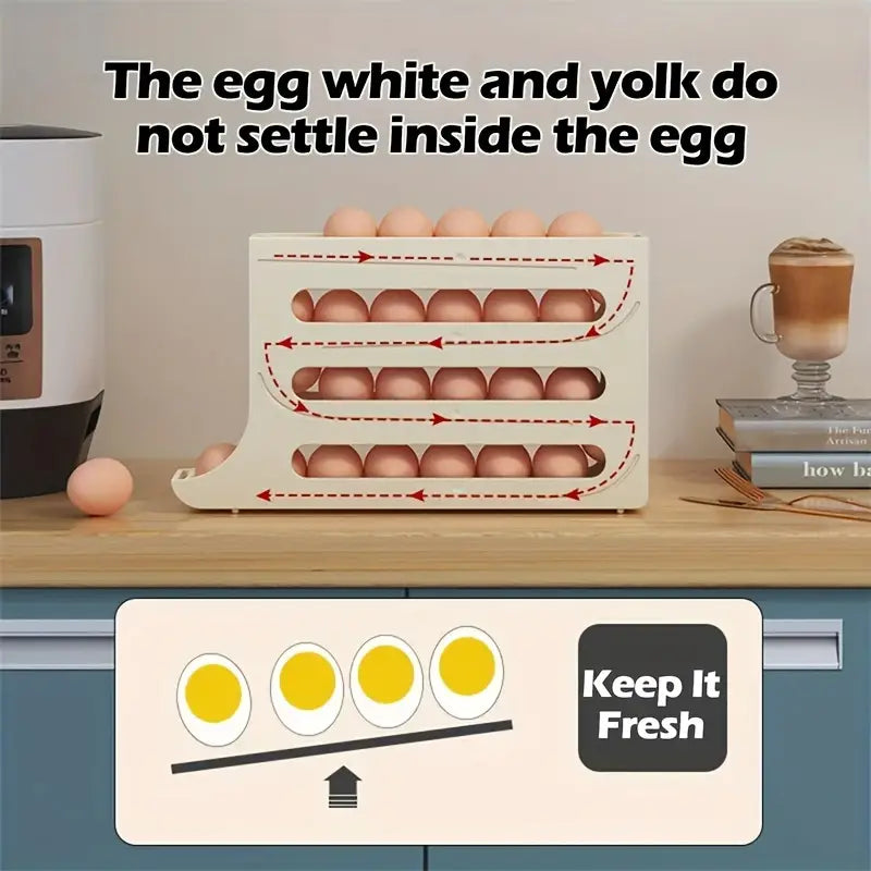 Smart Refrigerator Egg Organizer - White